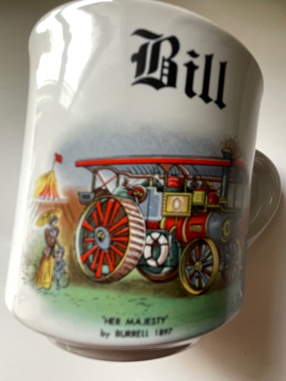 Vintage Mug PAPEL Her Majesty by Burrell 1897 Steam Engine"Bill" name